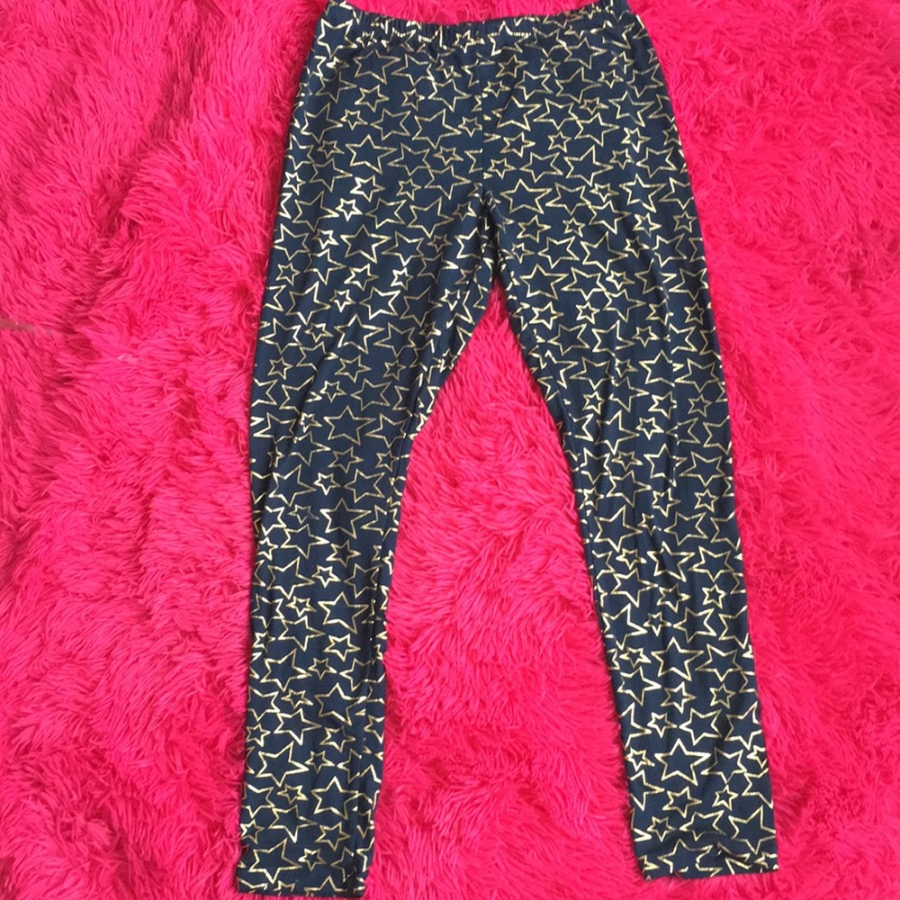 Girls Golden Star Capri Leggings